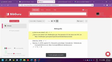 COMO USAR BIBGURU PARA HACER REFERENCIAS。